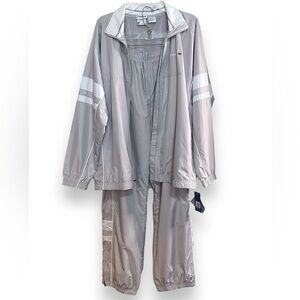 Vintage 2001 Reebok Tracksuit Teflon Full Zip Men’s Large Stone Gray and White